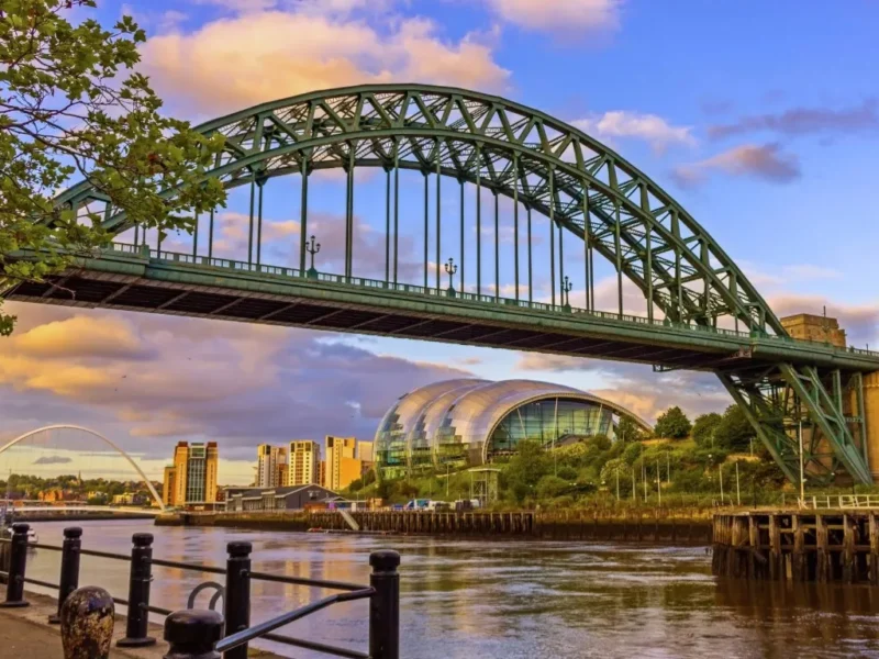 The Tyne Bridge at sunset.